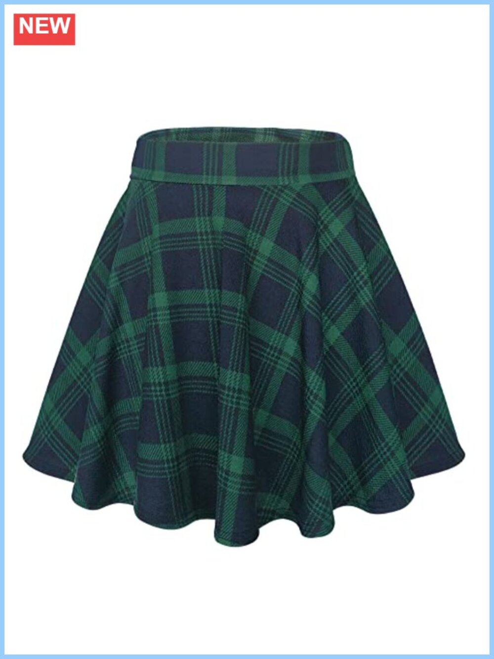 Stretchy Flared Mini Skater Skirt A-Line Casual